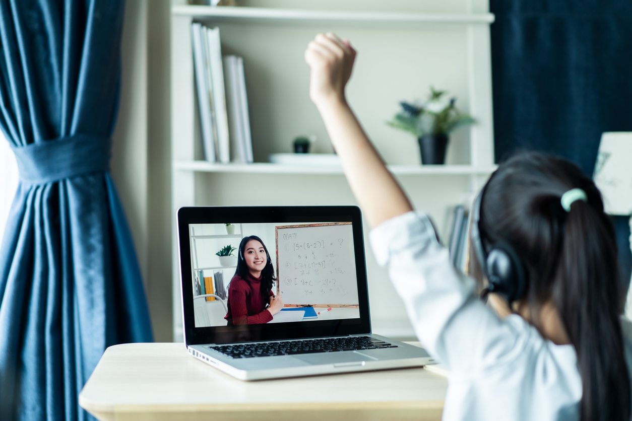 Student reaching academic goals with the help of online tutors